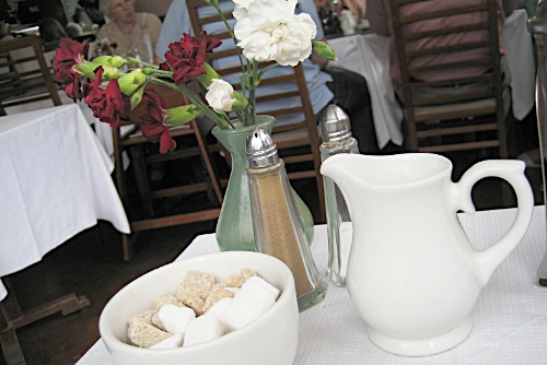 Table setting at Tallula's Tea Room, Brighton