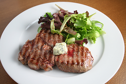 Rib Eye Steak with Blue Cheese Butter